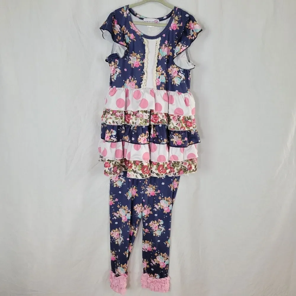 Adorable Sweetness Floral and Polka Dot 2-Piece Pant Set Size‎ 6